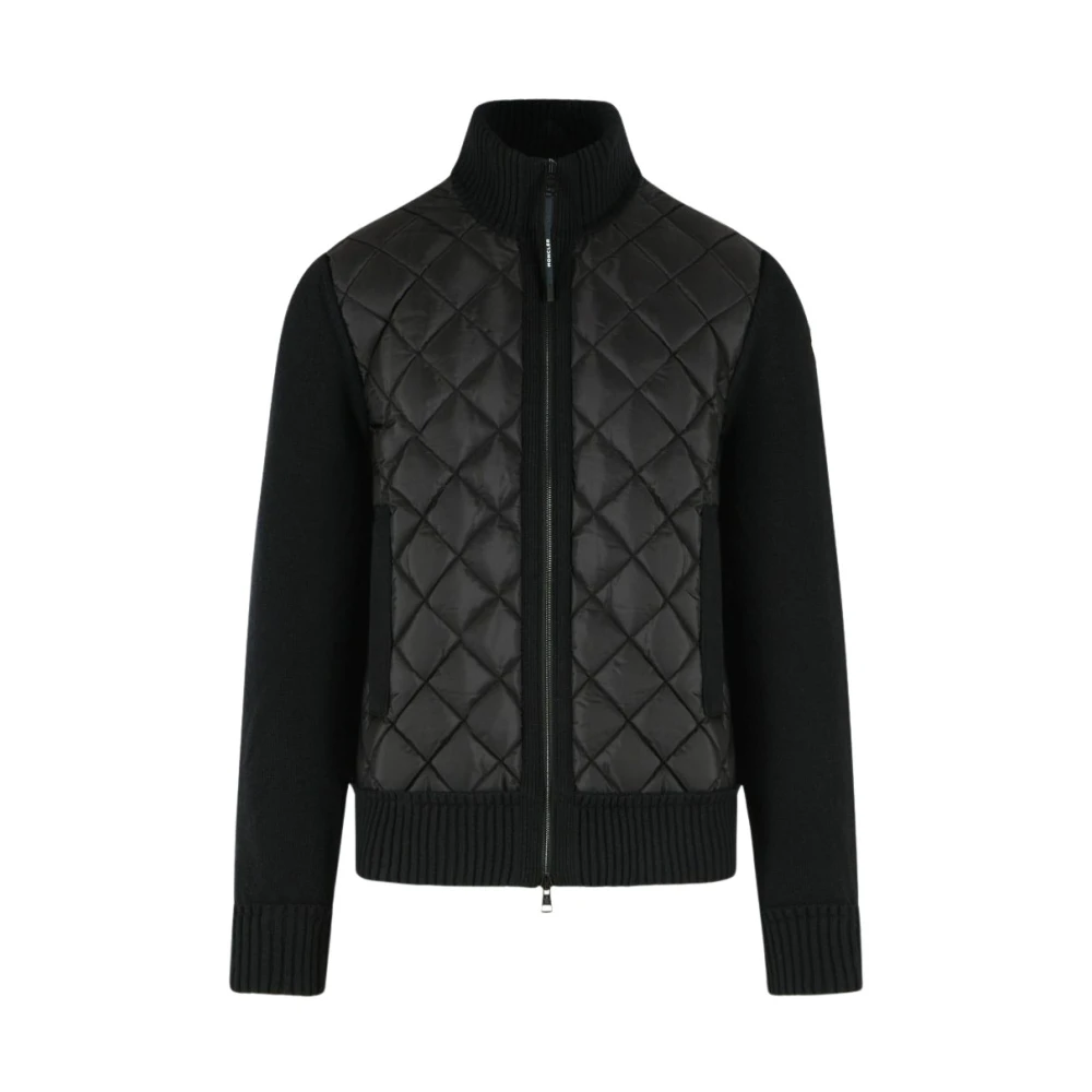 MONCLER | Black wool and cashmere blend zip-up padded cardigan | Man | L - Image 3