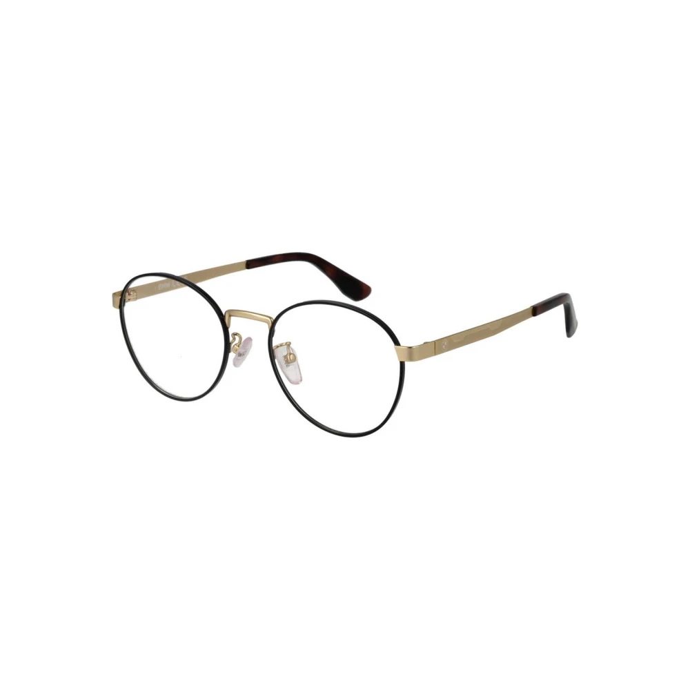 Bmw Men's Black Glasses, One Size, Round Optical Frames With Demo Lenses
