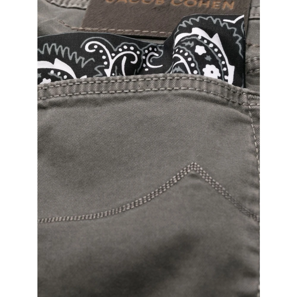 Jacob Cohën Grijze Sjaal-Detail Slim-Fit Broek Gray Heren