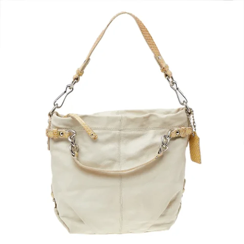 Coach Pre-owned Leather handbags Beige Dames