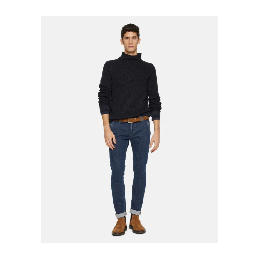 Dondup Katoenen jersey longsleeve t-shirt Blue Heren