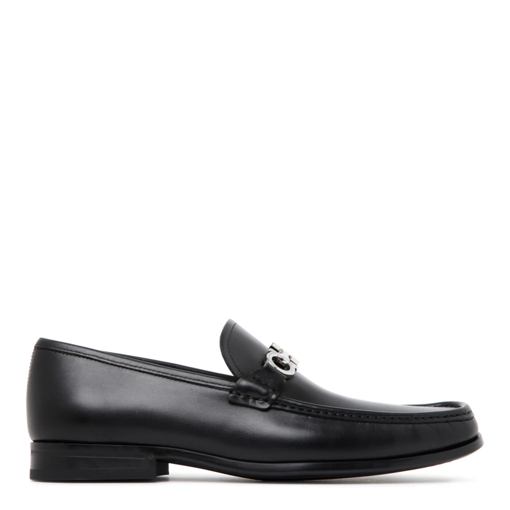 Ferragamo Men's Black Leather Chris Loafers - Loafers - 6 Uk - Shoes