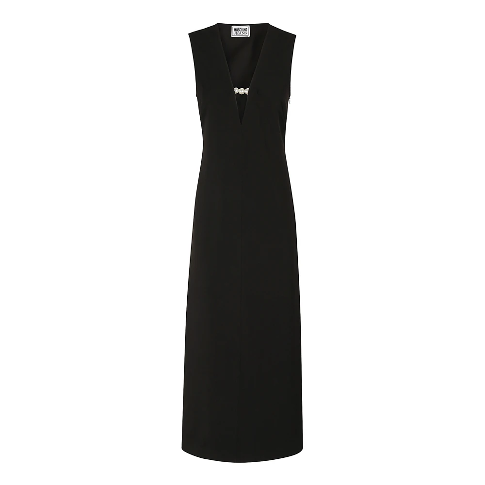 Moschino Elegante Cady Jurk Black Dames