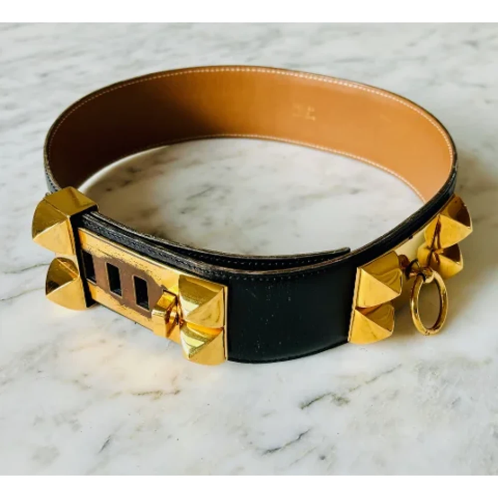 Hermès Vintage Pre-owned Leather belts Black Dames