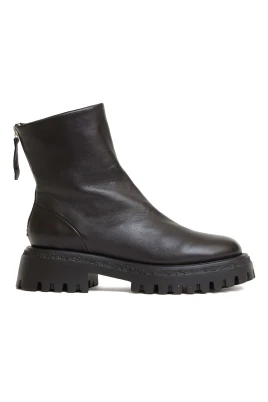 stivaletto pelle nera cerniera dientro