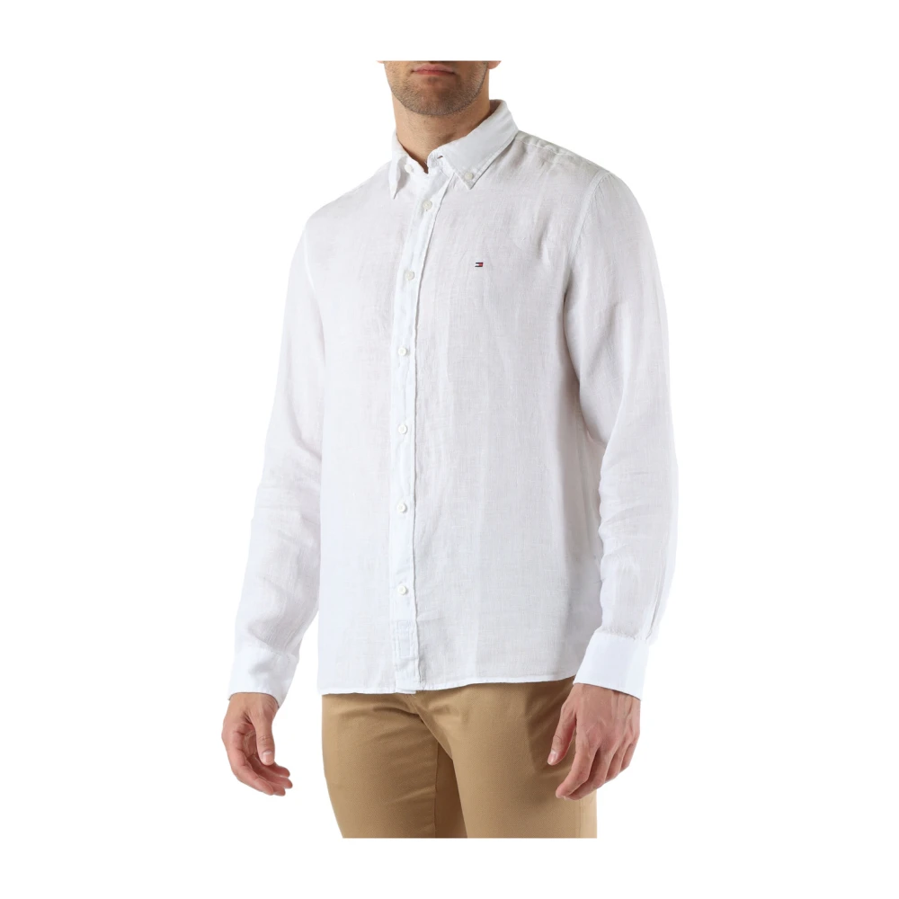 Tommy Hilfiger Linnen Regular Fit Overhemd White Heren