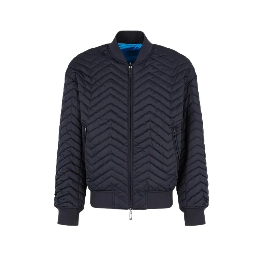 Emporio Armani Blauwe Omkeerbare Bomberjack Blue Heren