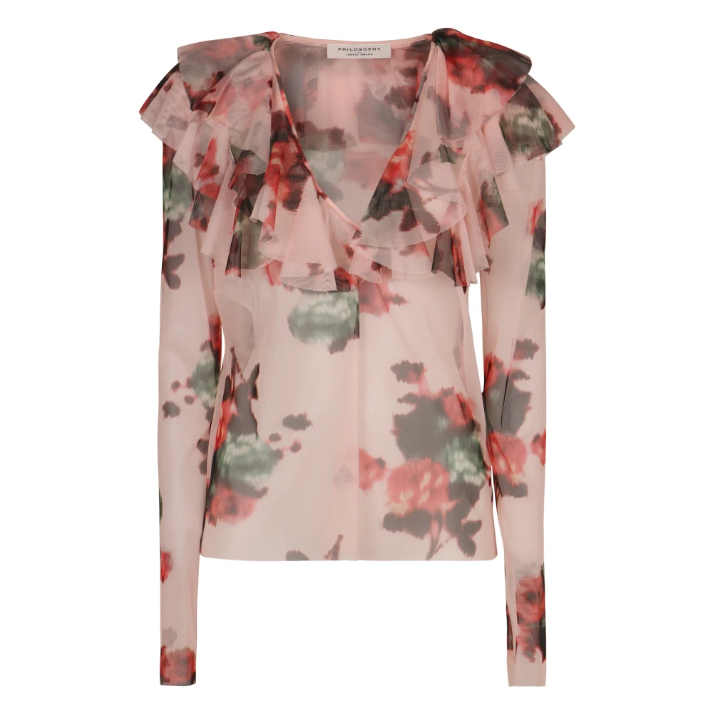 Philosophy di Lorenzo Serafini Bloemenprint Ruche Blouse Multicolor Dames