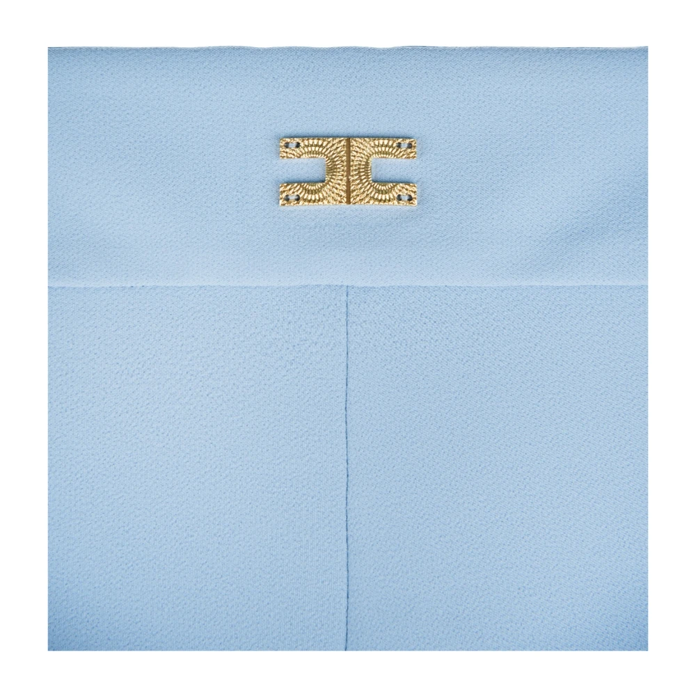 Elisabetta Franchi Gouden Logo Ritsbroek Blue Dames