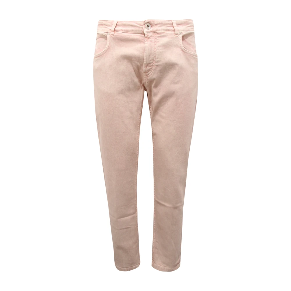 Eleventy Men's Pink Delavè Trousers Made In Italy - Slim Fit Jeans - W32 - Jeans
