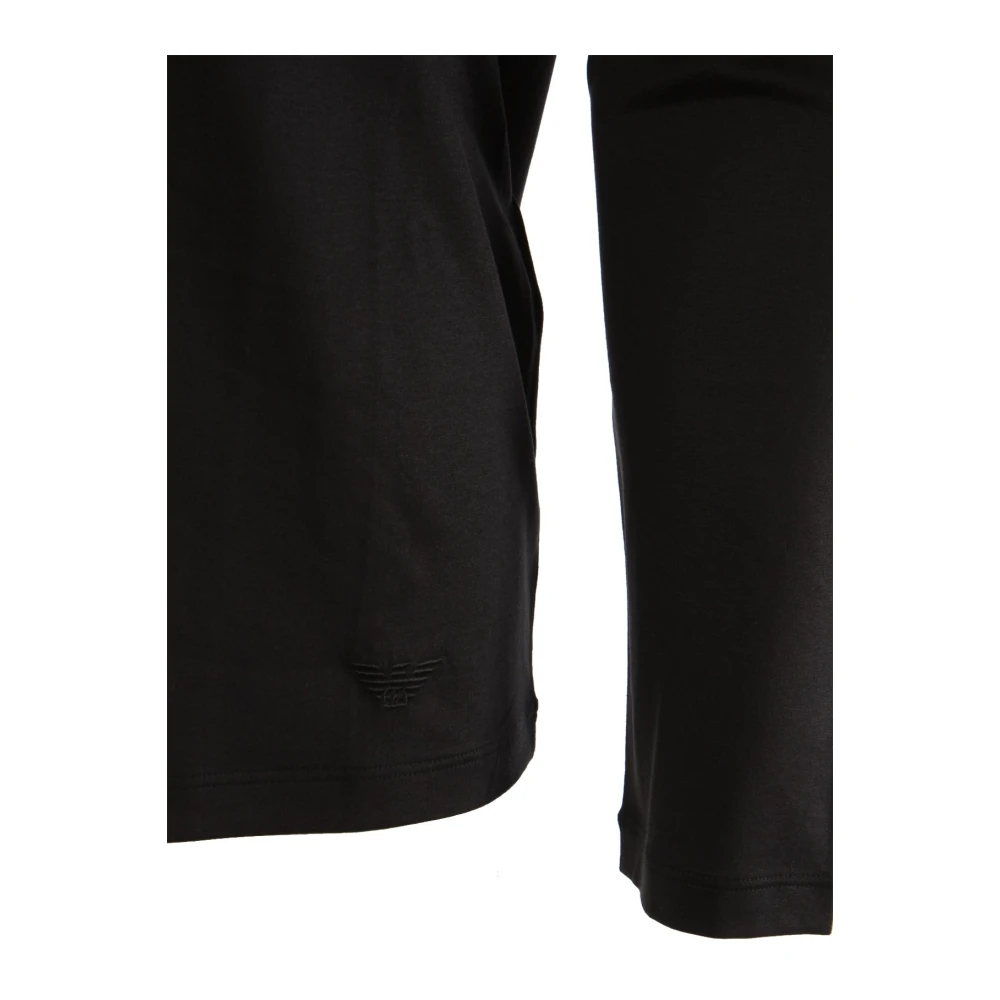 Armani Zijde Katoen Trui Zwart Heren Black Heren