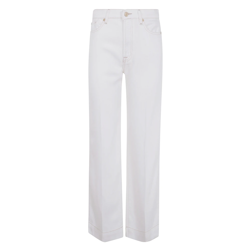 7 For All Mankind Jeans Straight Pre-owned White Dames