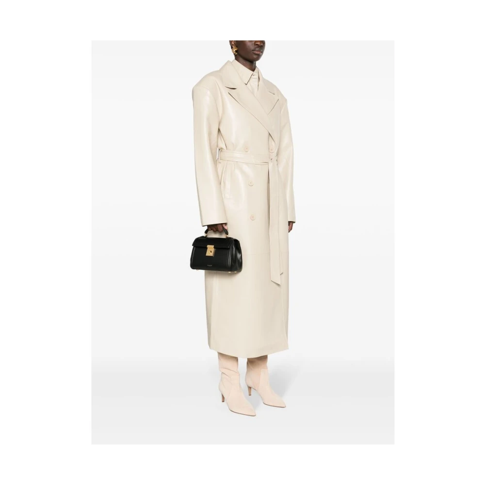 DeMellier Zwarte leren schoudertas met logo Black Dames