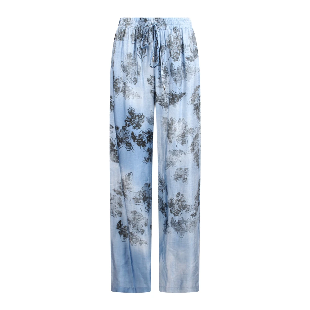 Ermanno Scervino Denim Kant Print Broek Blue Dames