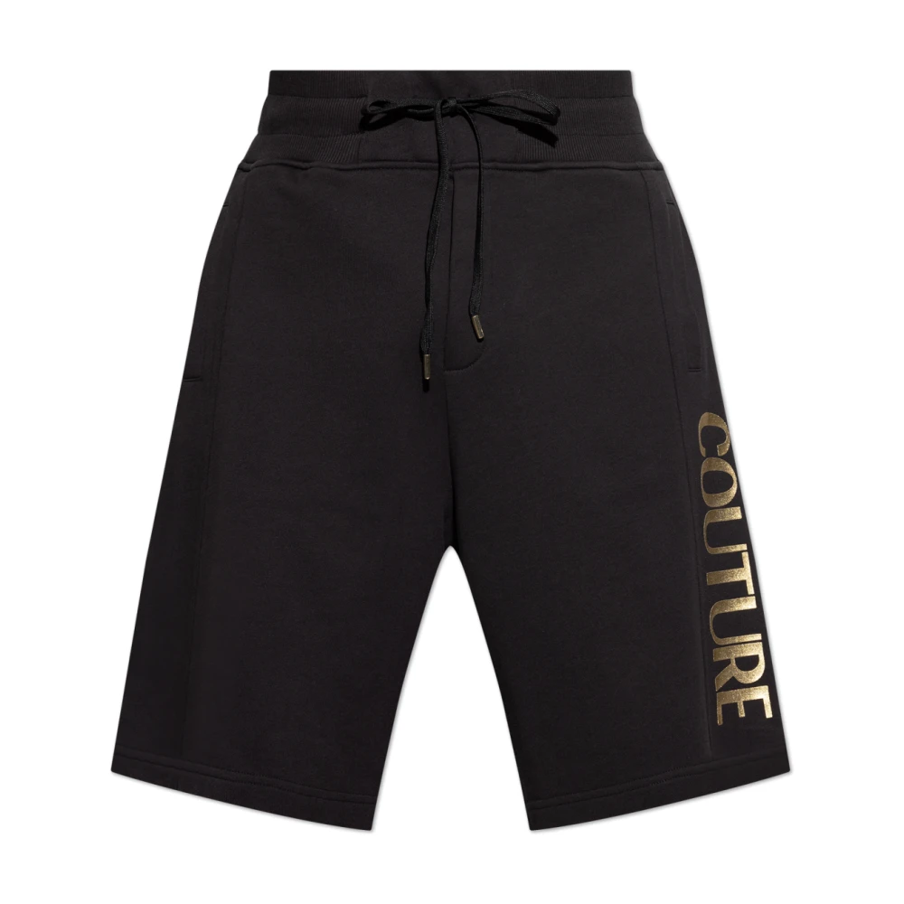 Versace Jeans Couture Shorts met bedrukt logo Black Heren