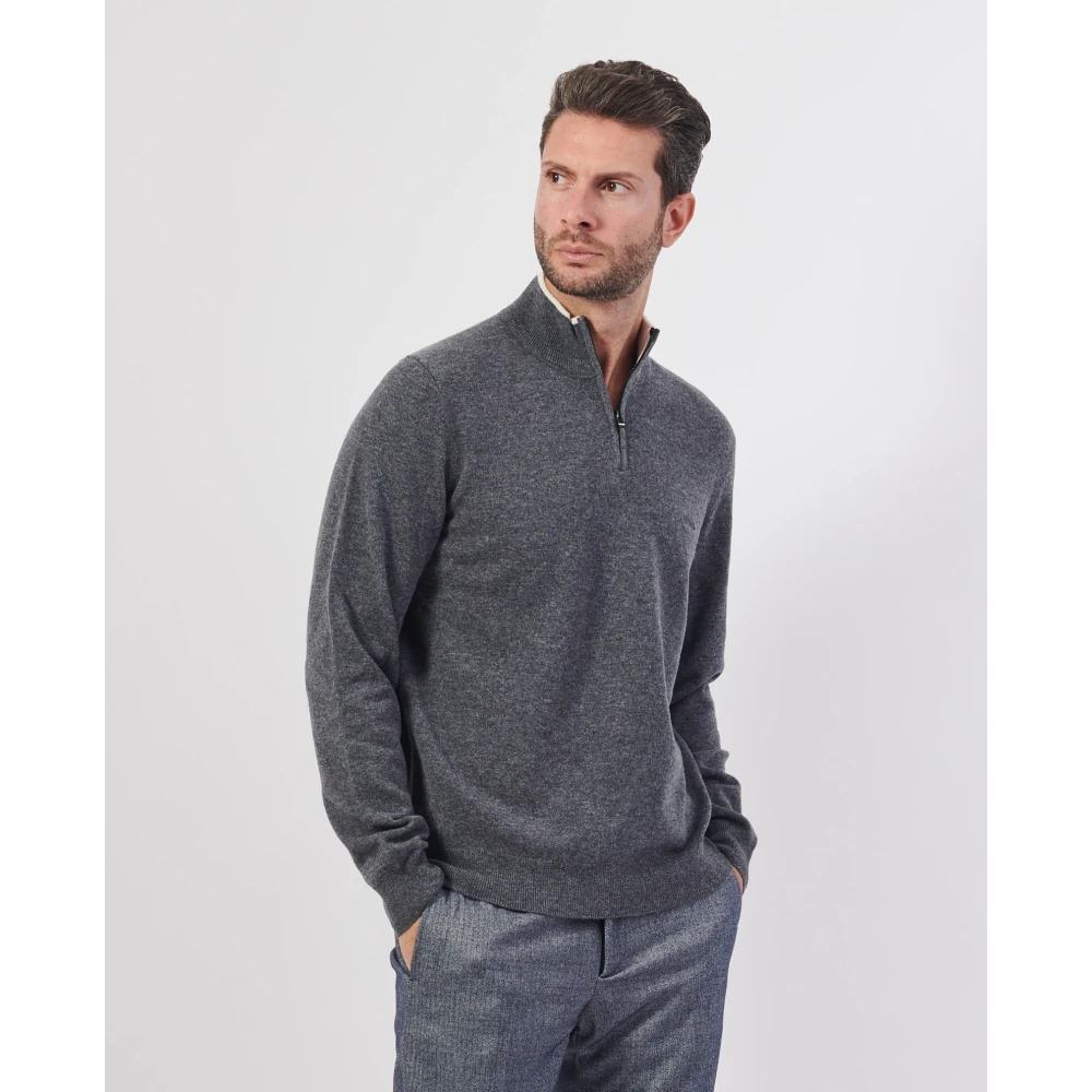 Hugo Boss Grijze Wol Zip Trui Gray Heren