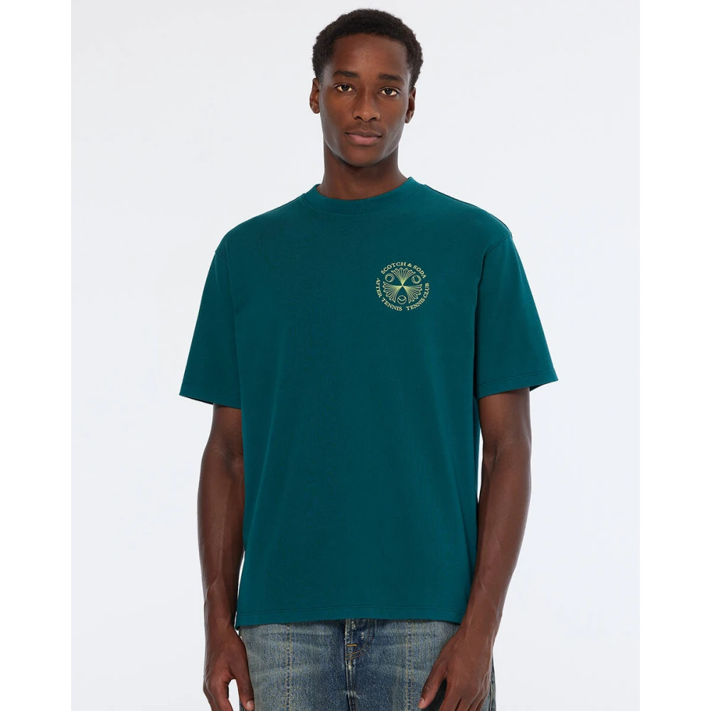 Scotch & Soda Artwork Relaxed Fit T-shirt Green Heren