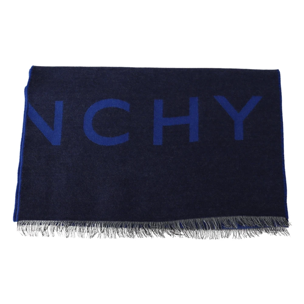 Givenchy Elegante Unisex Wol-Zijde Sjaal Blue Unisex