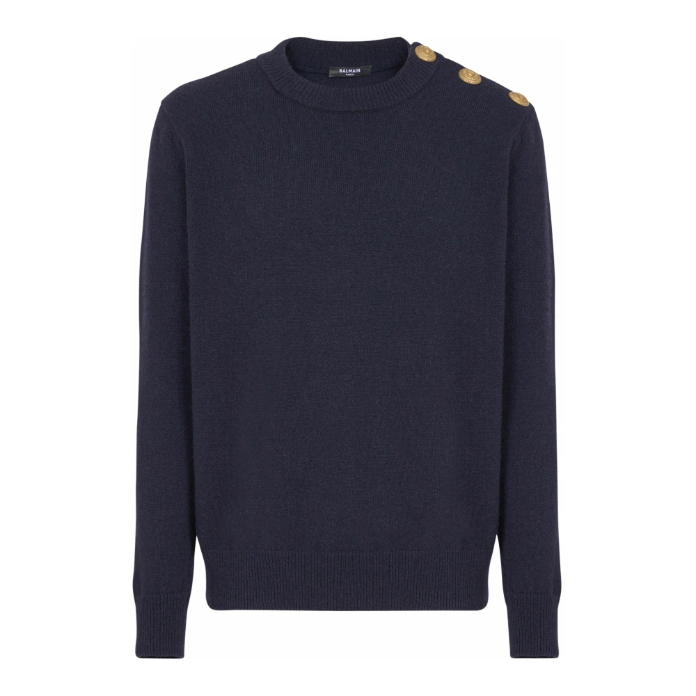 Balmain Men's Blue Eco-Cashmere Jumper - Cashmere Knitwear - L - Knitwear