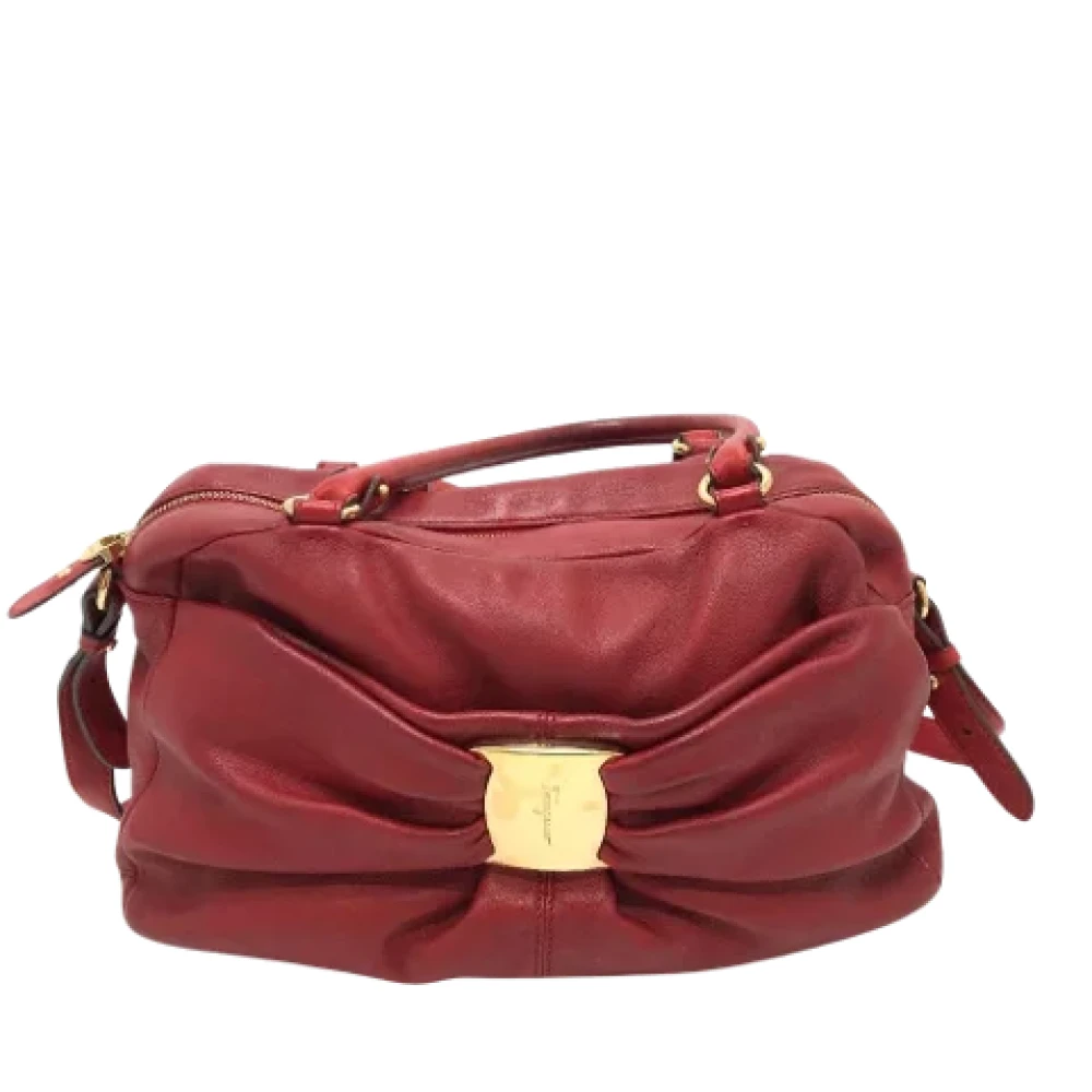 Salvatore Ferragamo Pre-owned Leather handbags Red Dames