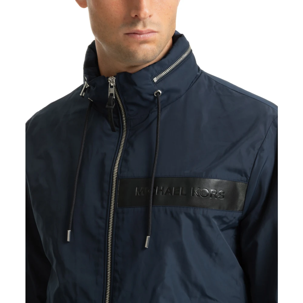 Michael Kors Jack met trekkoord rits en capuchon Blue Heren