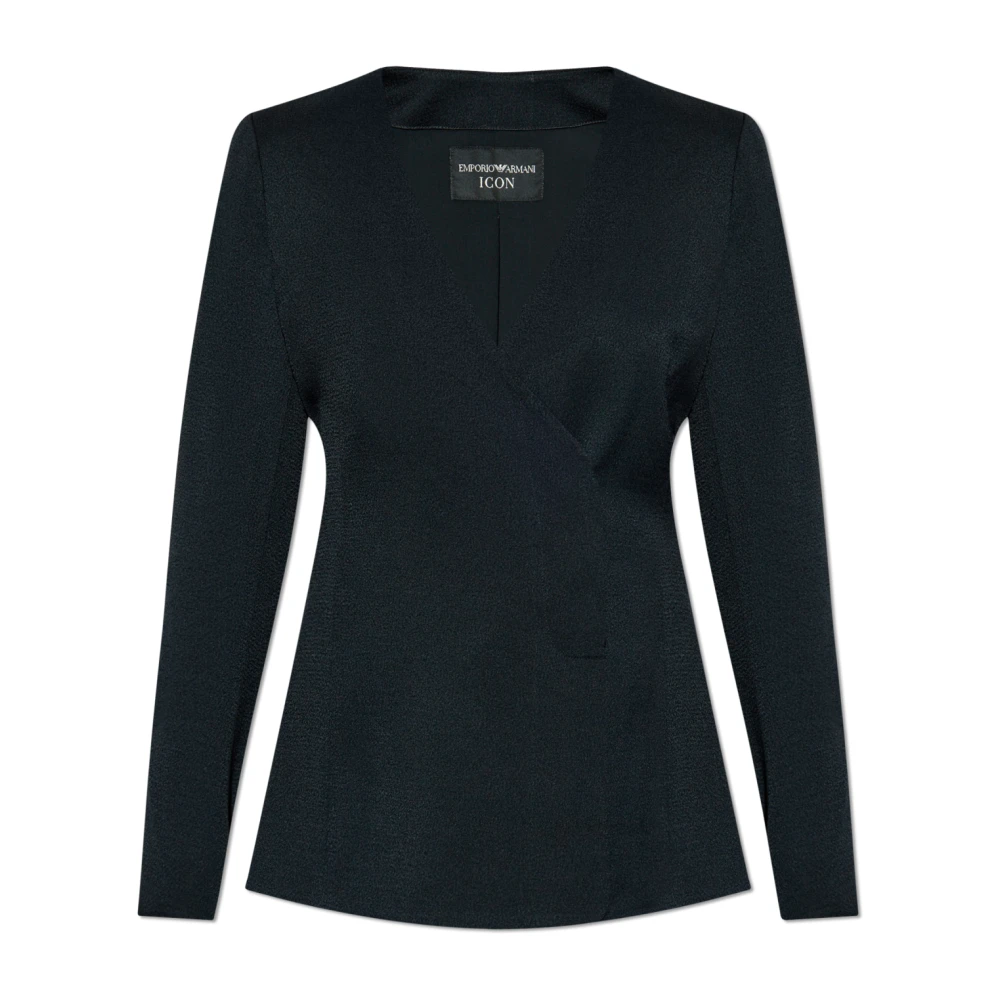Emporio Armani Blazer met dubbele split aan de achterkant Blue Dames