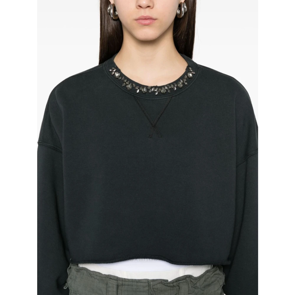 Golden Goose Zwarte Trui met Kristallen Versiering Black Dames