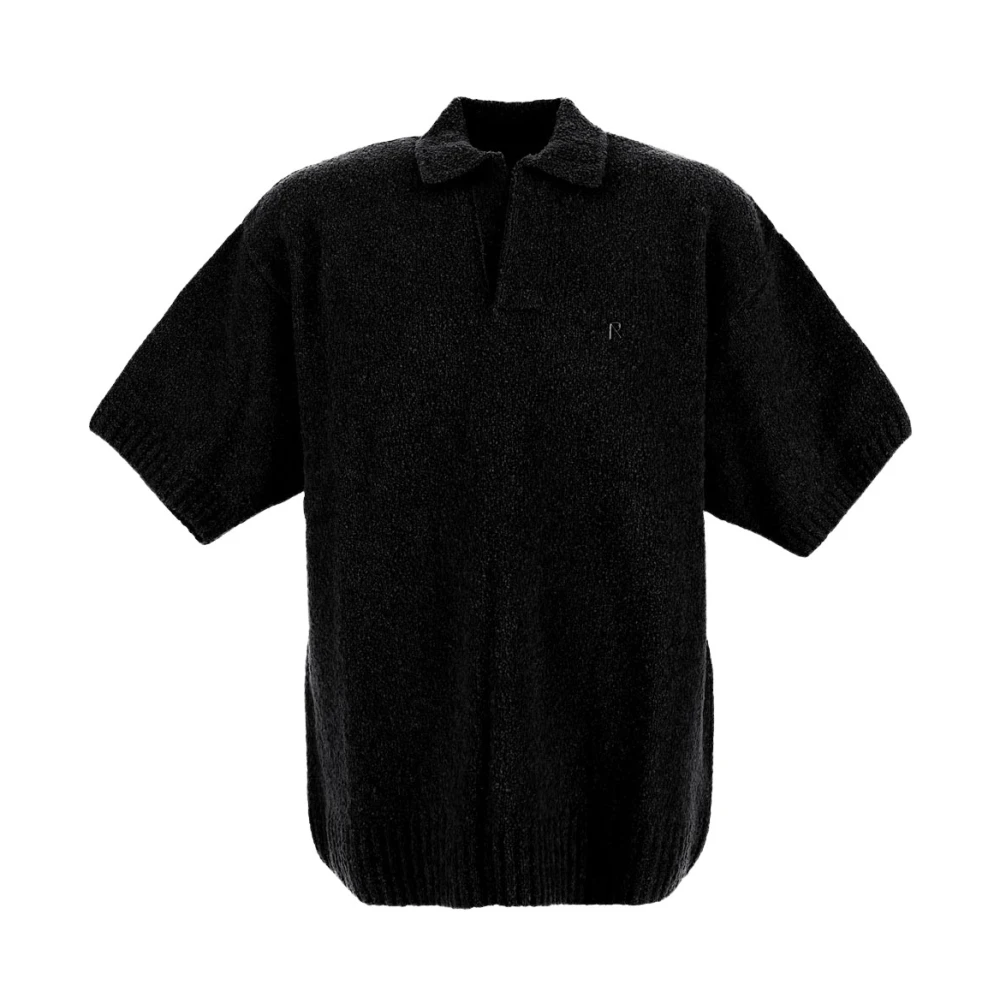 Represent Zwarte Boucle Gebreide Poloshirt Black Heren