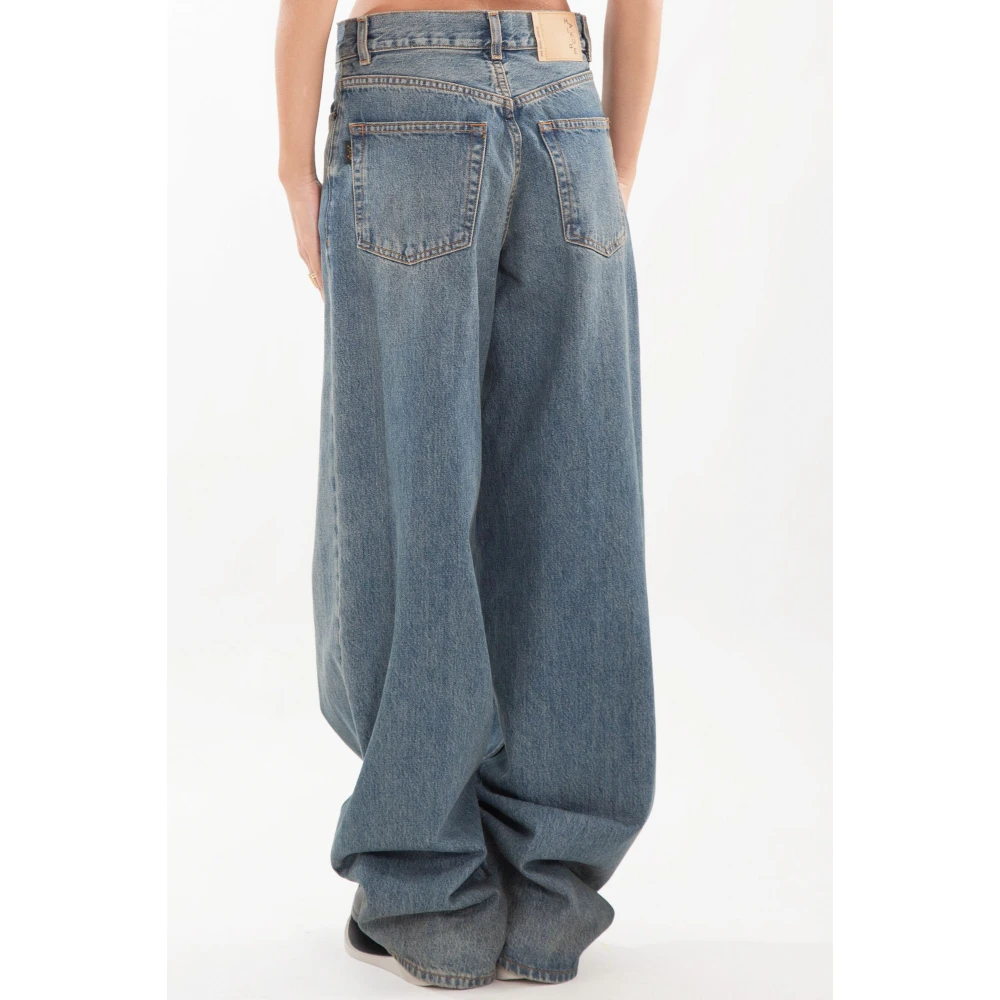 Haikure Oil Wash Loose Jeans Blue Dames
