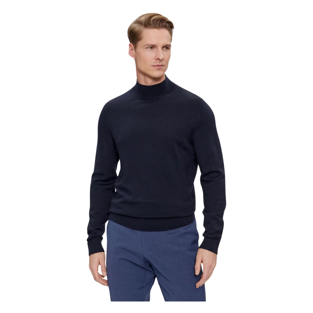 Calvin Klein Blauwe Merinowollen Coltrui Blue Heren