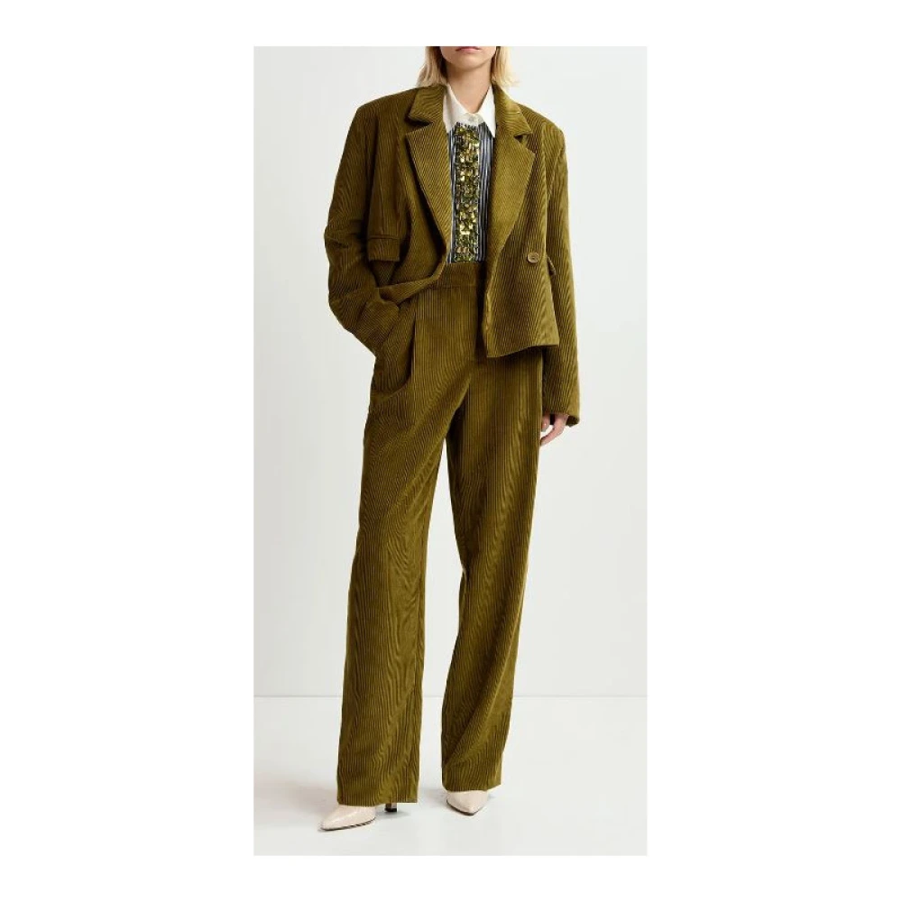 Essentiel Antwerp Gail Katoenen Popeline Overhemd met Pailletten en Parels Gray Dames