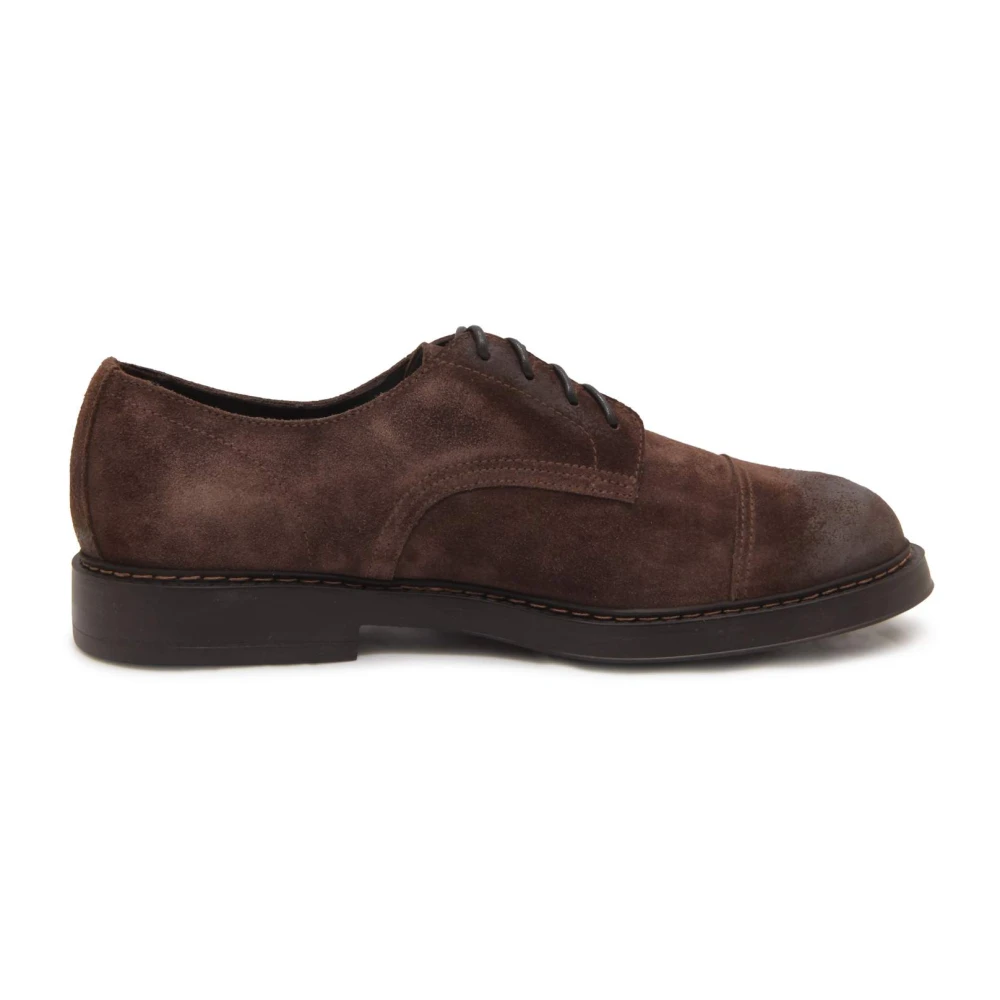 Doucal's Men's Brown Laced Shoes, 7 Uk, Vintage Suede Lace-Up Shoes