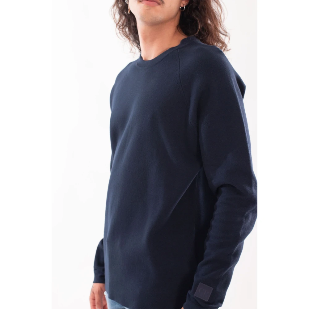 C.P. Company Dubbele Raglan Katoenen Trui Blue Heren