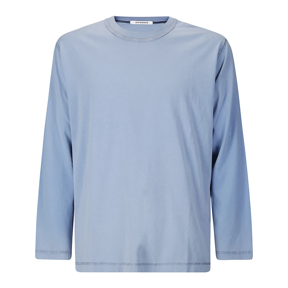 Affxwrks Micro Logo Longsleeve T-shirt Blue Heren