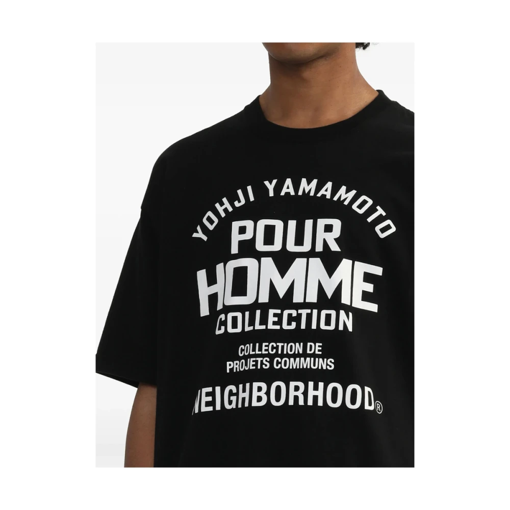 Yohji Yamamoto Zwart Logo Crew Neck T-shirt Black Heren