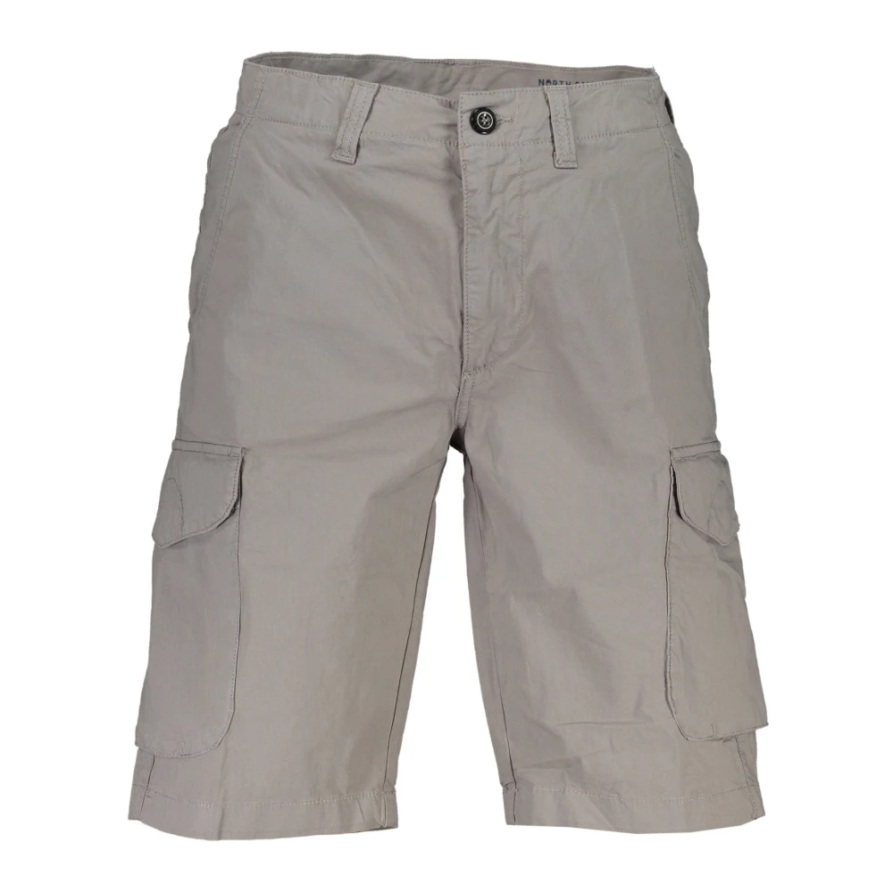 North Sails Grijze Bermuda Shorts Regular Fit Logo Gray Heren