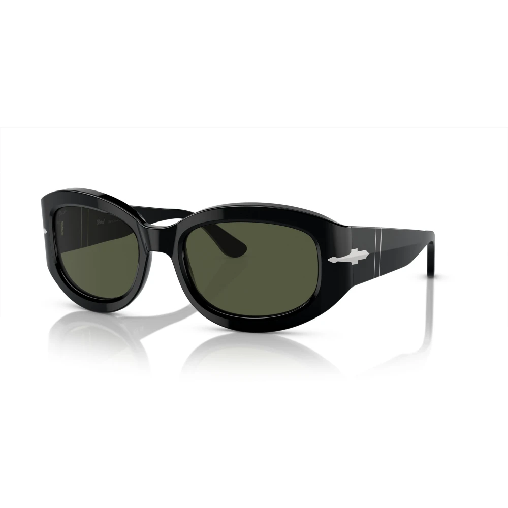 Persol Unisex Black Sunglasses,, /Green Sunglasses Medium