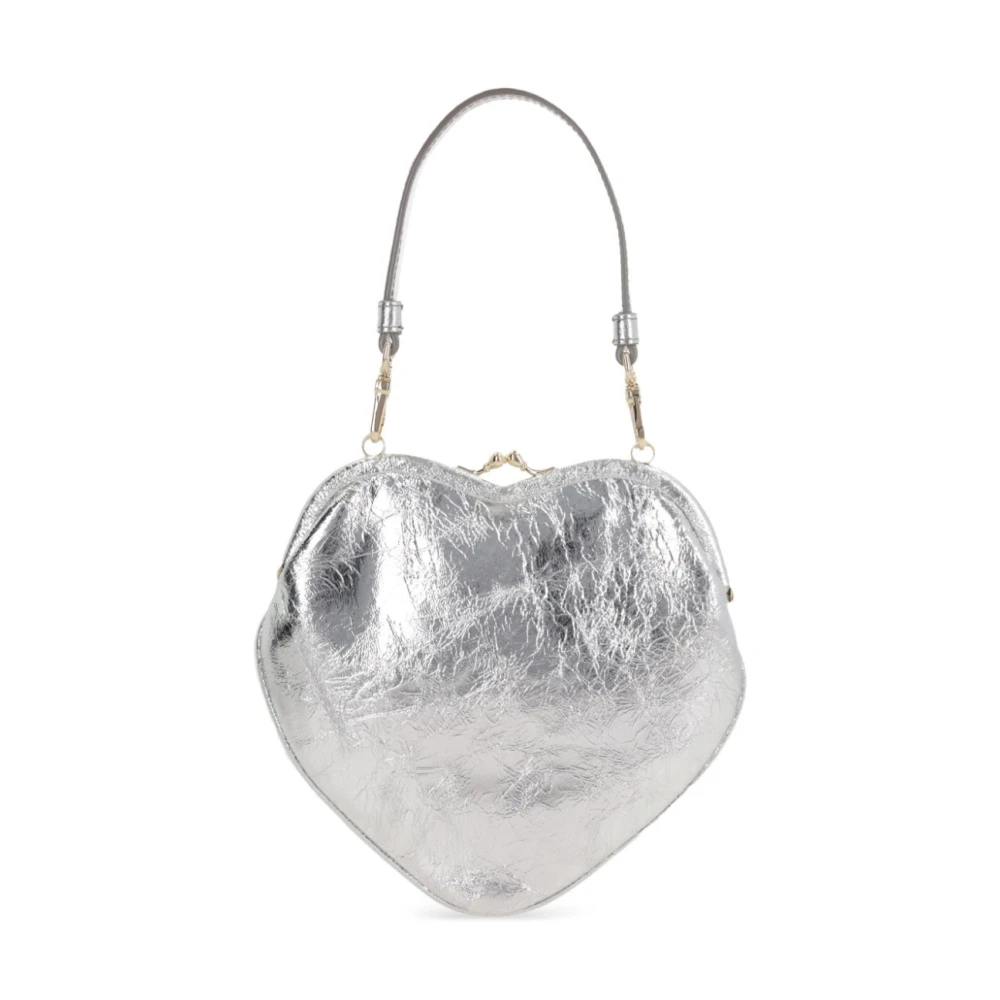 Vivienne Westwood Zilverkleurige Clutch Tas met Orb Detail Gray Dames
