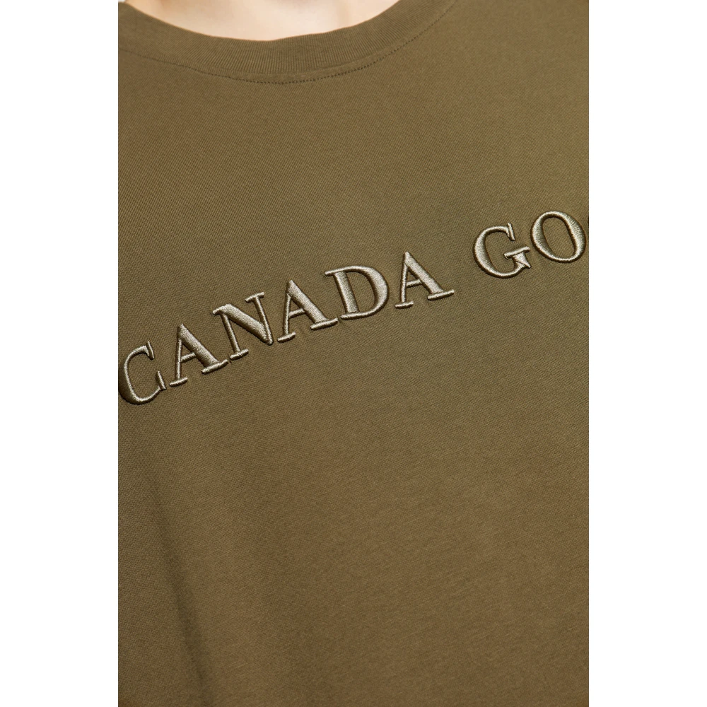 Canada Goose T-shirt met geborduurd logo Green Heren