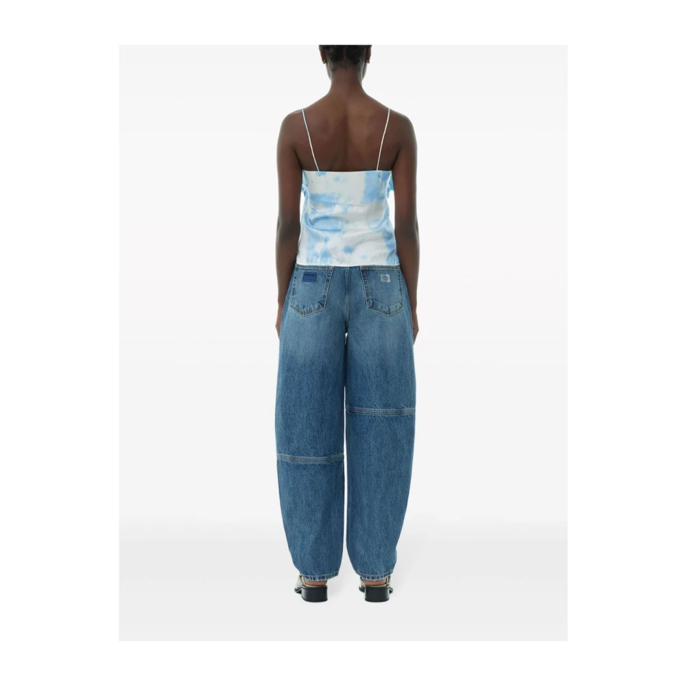 Ganni Satin Slip Top met Bandjes White Dames