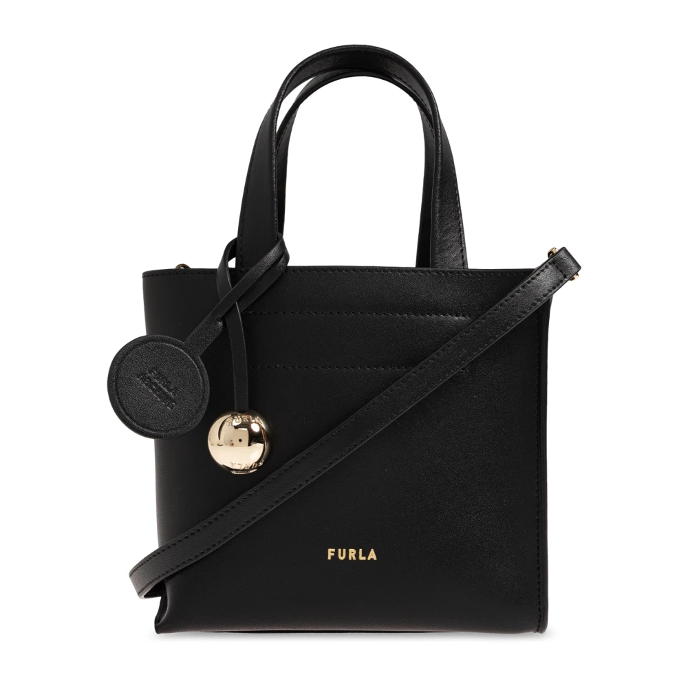 Furla Vrouw Zwart Tassen Dames, One Size, Leer, Divide Mini Bag