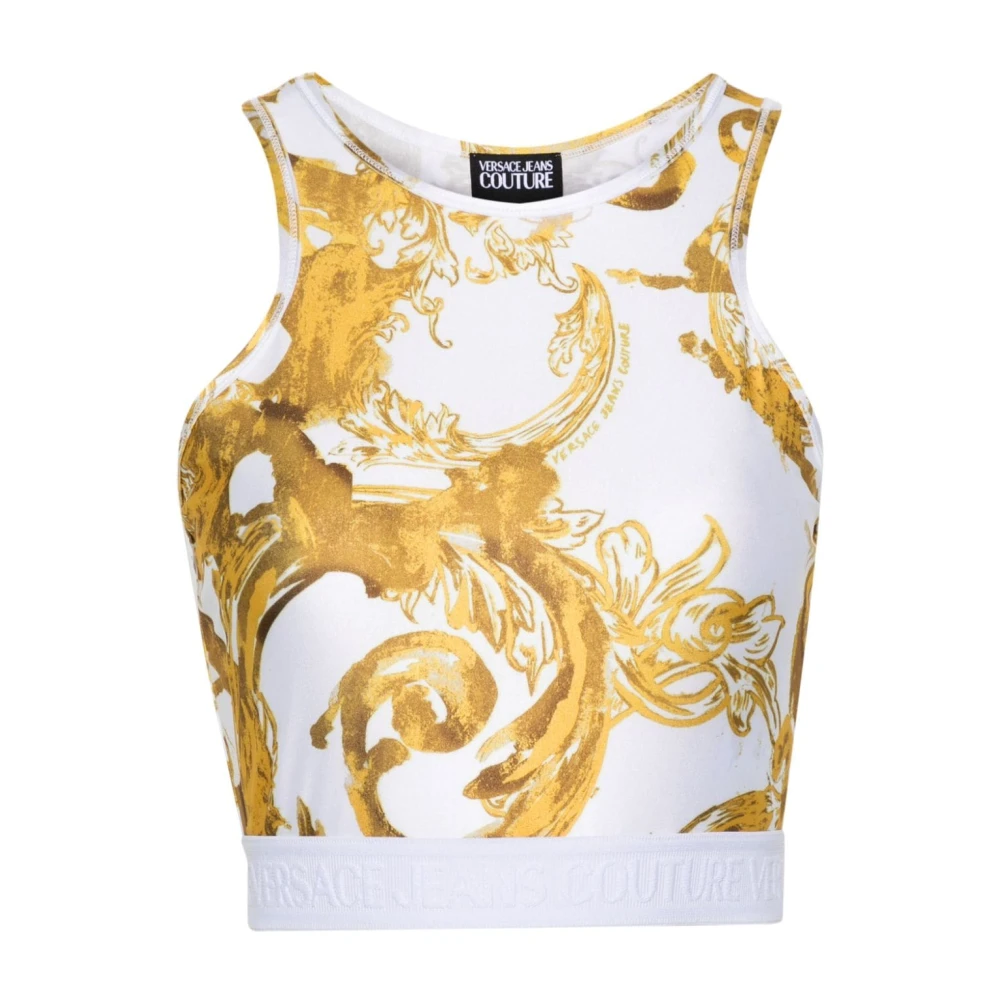 Versace Jeans Couture Witte Watercolor Baroque Top White Dames