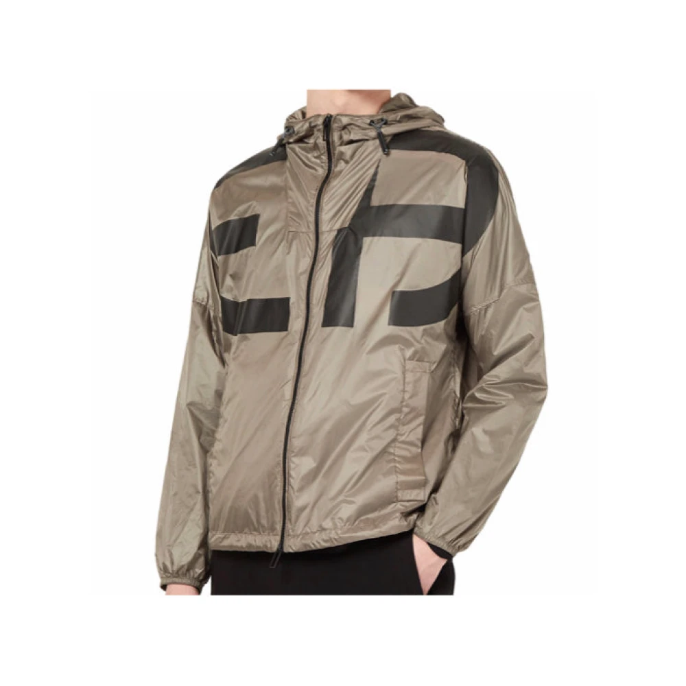 Armani Nylonjas met Maxi Logo Beige Heren
