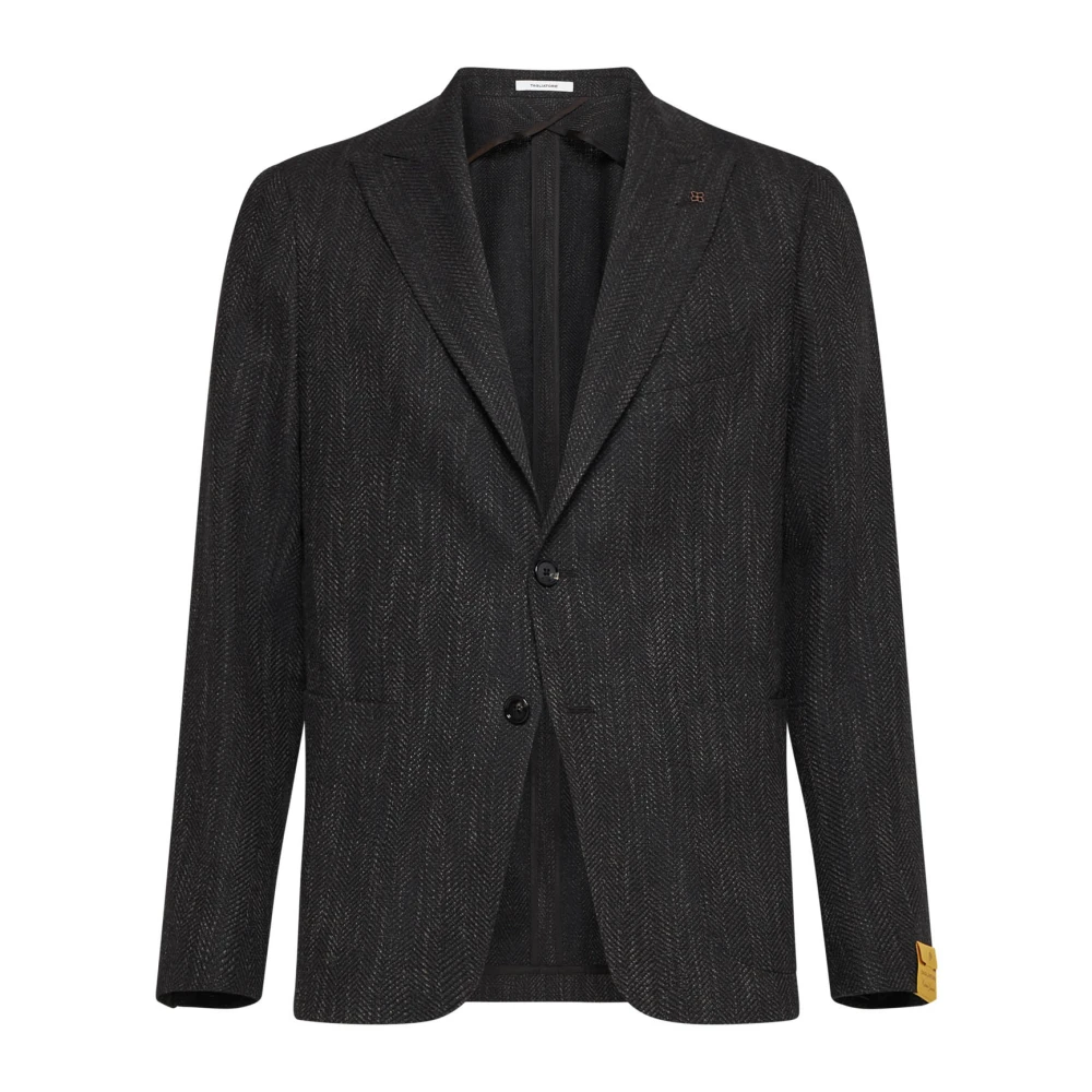 Tagliatore Bruine Herringbone Blazer Brown Heren