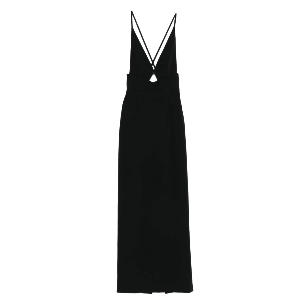 Schwarzes Maxikleid mit überkreuzten Trägern - Solace London - Modalova