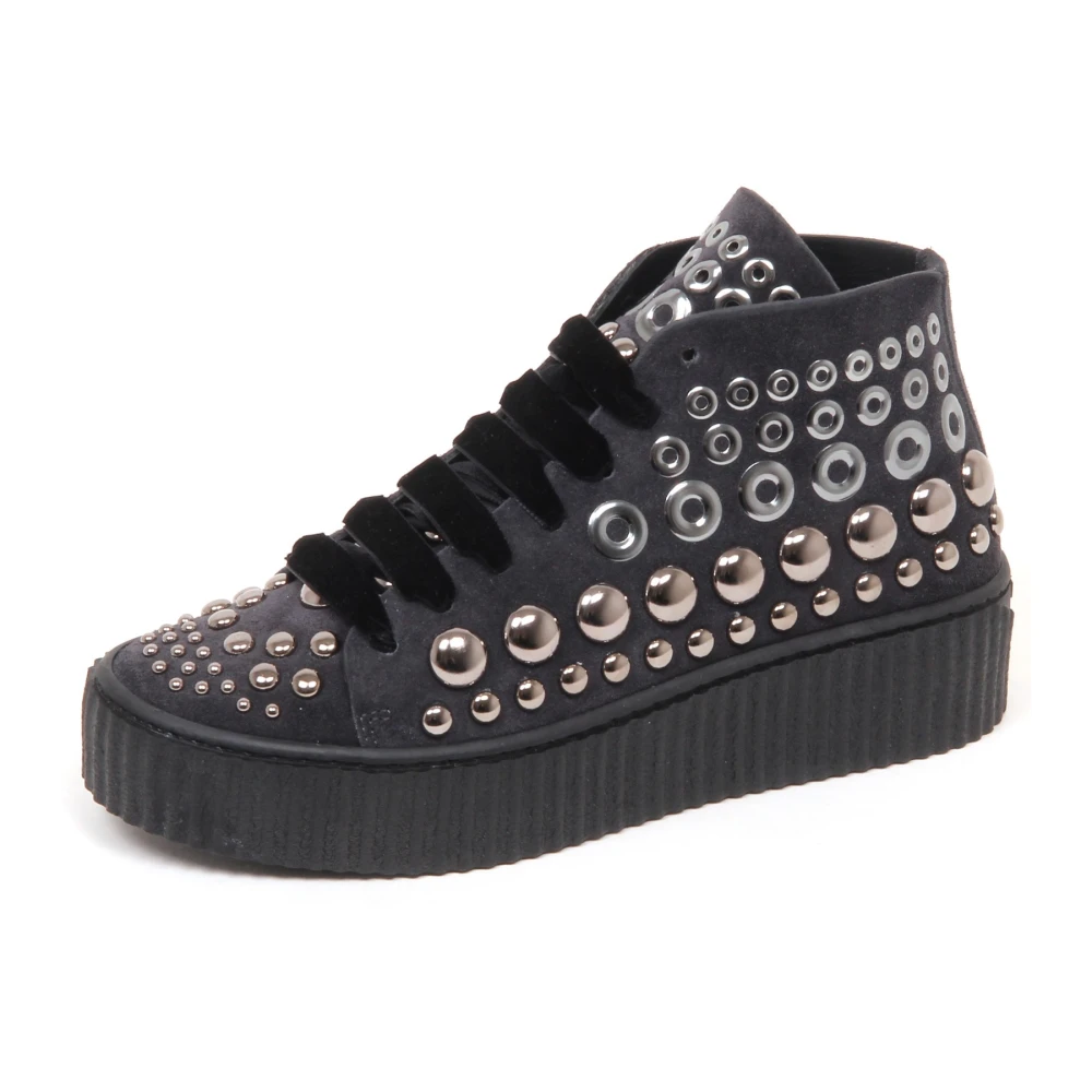 Pinko Studded Donkergrijze Wedge Sneakers Dames Schoenen Grijs