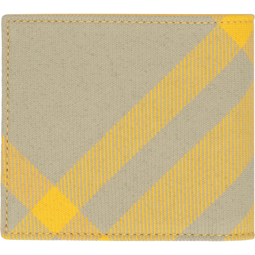 Burberry Geruite Leren Portemonnee Beige Heren