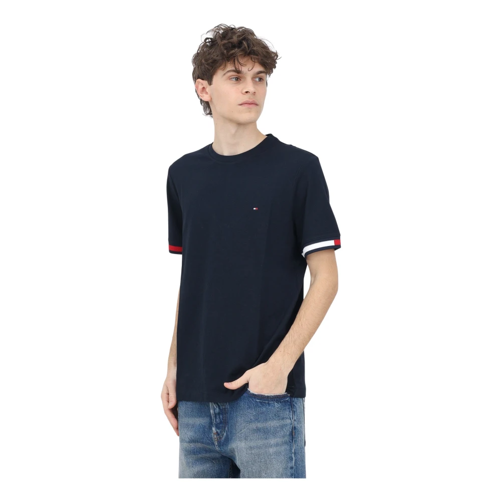 Tommy Hilfiger Blauw T-shirt met iconische strepen Blue Heren