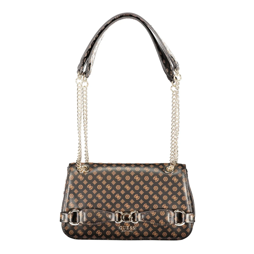 Guess Bruine Arlena Logo Ketting Schoudertas Brown Dames