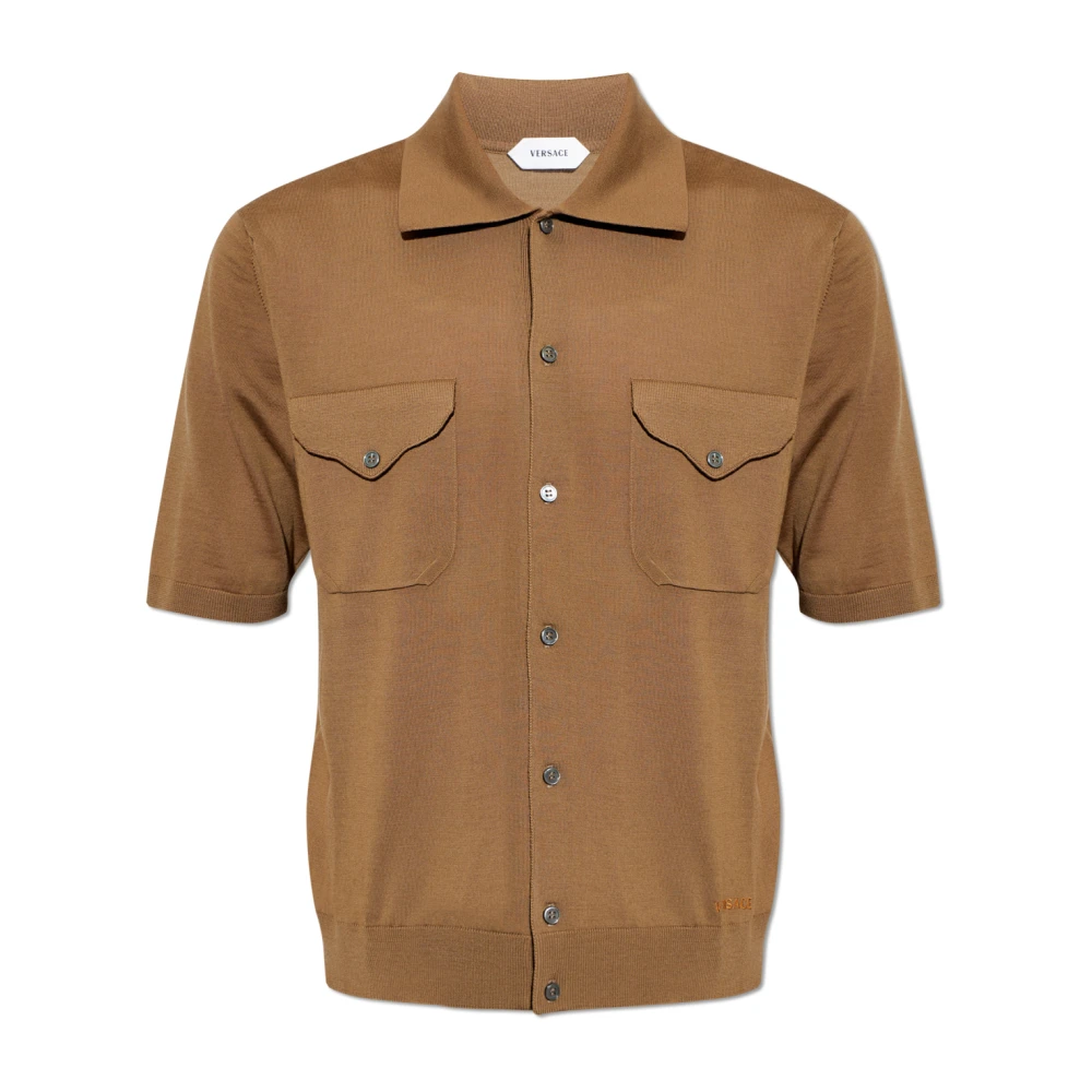 Versace Mannelijk Bruin Truien & Vesten Heren, Xl, Wol, Kort Gebreid Vest